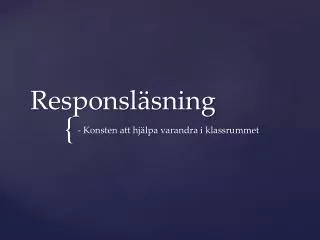 responsl sning