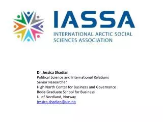 Dr. Jessica Shadian Political Science and International Relations Senior Researcher
