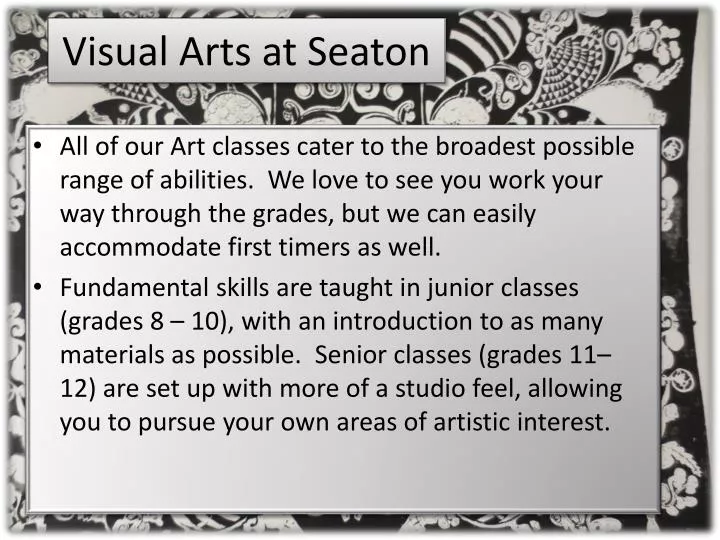 visual arts at seaton