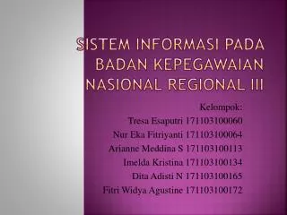 sistem informasi pada badan kepegawaian nasional regional iii