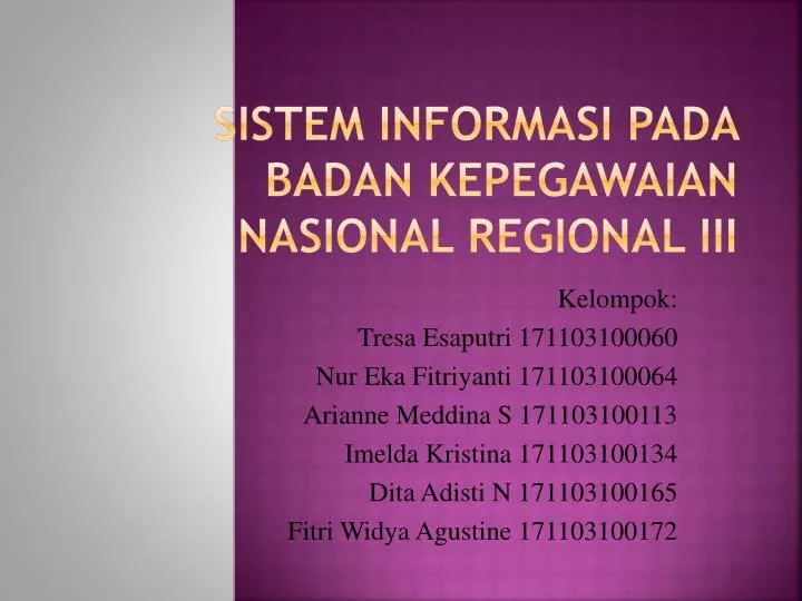 sistem informasi pada badan kepegawaian nasional regional iii