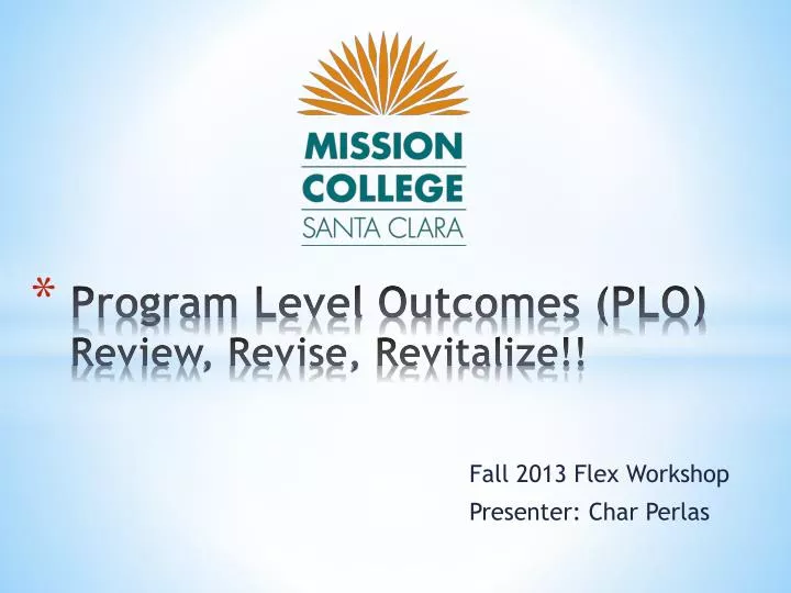 program level outcomes plo review revise revitalize