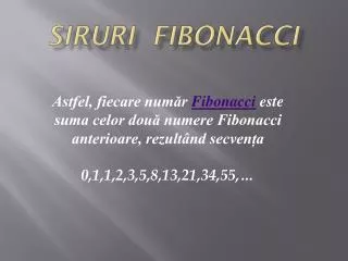siruri fibonacci
