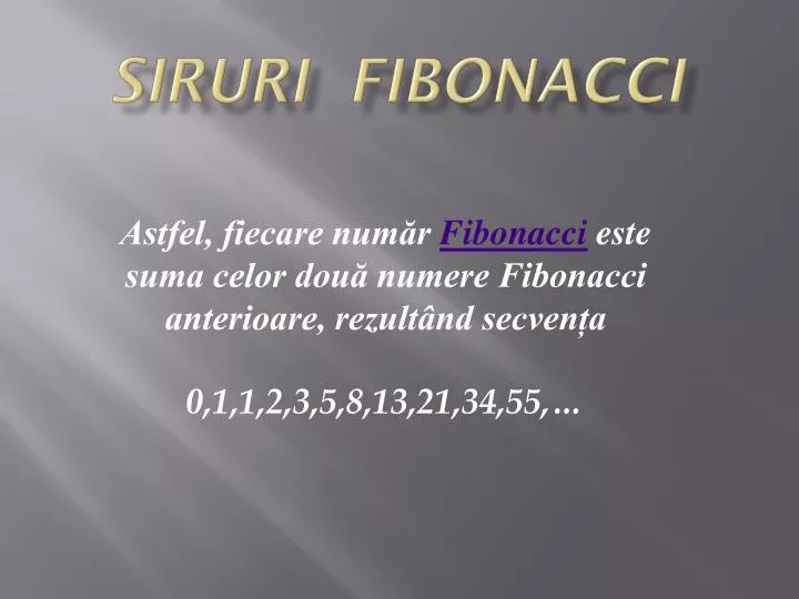 siruri fibonacci