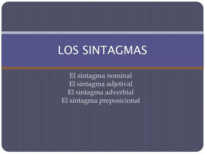 los sintagmas