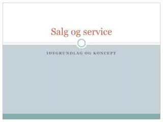 salg og service
