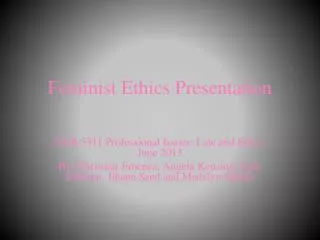 Feminist Ethics Presentation