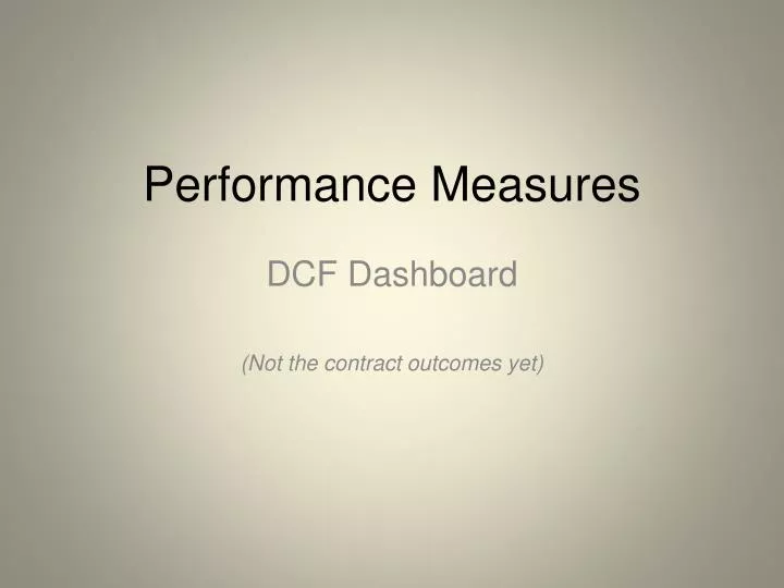 performance measures