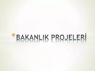 bakanlik projeler