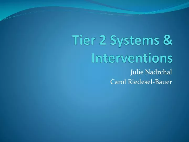 tier 2 systems interventions