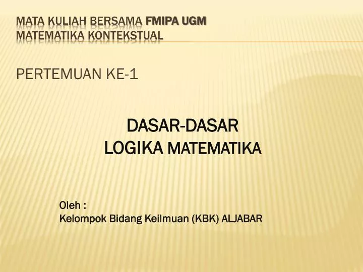 mata kuliah bersama fmipa ugm matematika kontekstual