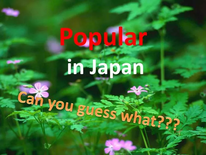 popular in japan
