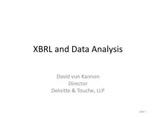 XBRL and Data Analysis
