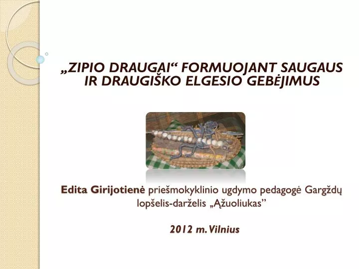 edita girijotien prie mokyklinio ugdymo pedagog garg d lop elis dar elis uoliukas 2012 m vilnius