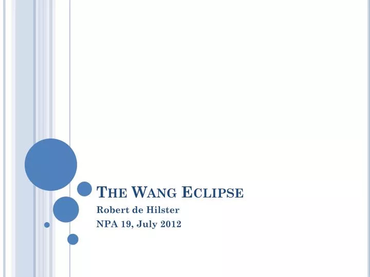the wang eclipse