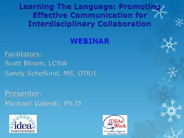 learning the language promoting effective communication for interdisciplinary collaboration webinar