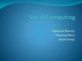 Social Computing