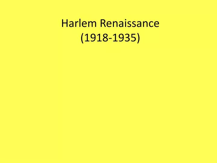 harlem renaissance 1918 1935