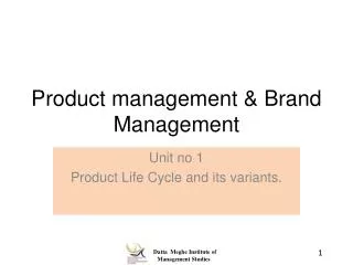 Product management &amp; Brand Management