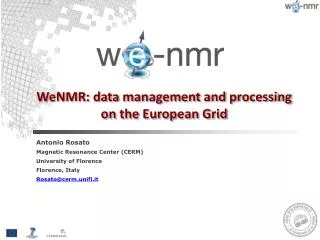 WeNMR : data management and processing on the European Grid