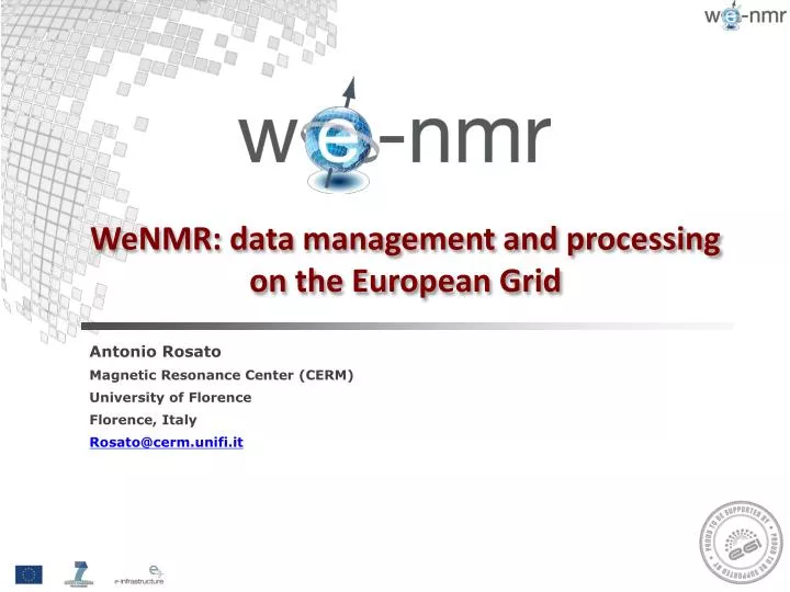 wenmr data management and processing on the european grid