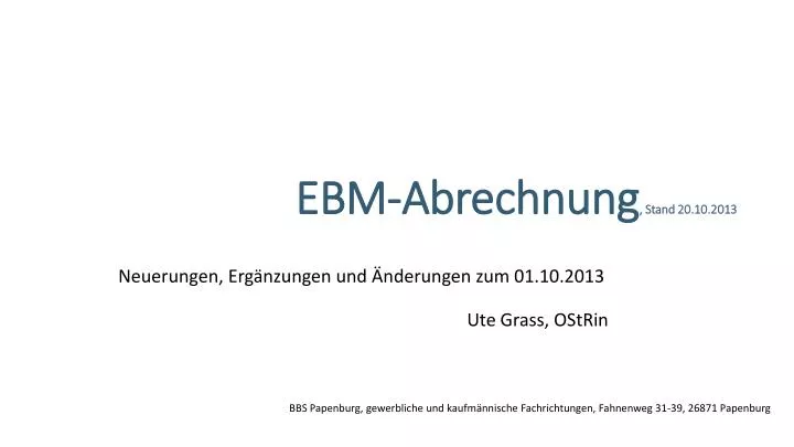 ebm abrechnung stand 20 10 2013