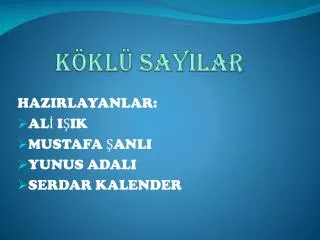 k kl sayilar