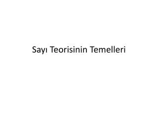 say teorisinin temelleri