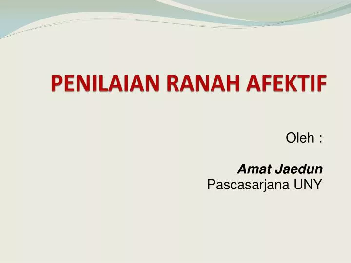 penilaian ranah afektif