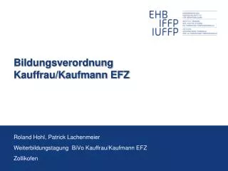 bildungsverordnung kauffrau kaufmann efz
