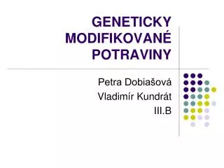 geneticky modifikovan potraviny