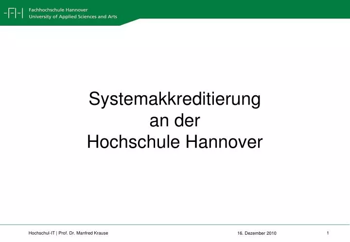 systemakkreditierung an der h ochschule hannover