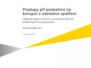 postupy p i podez en na korupci a n sledn opat en