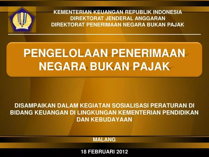 pengelolaan penerimaan negara bukan pajak