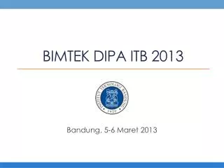 bimtek dipa itb 2013