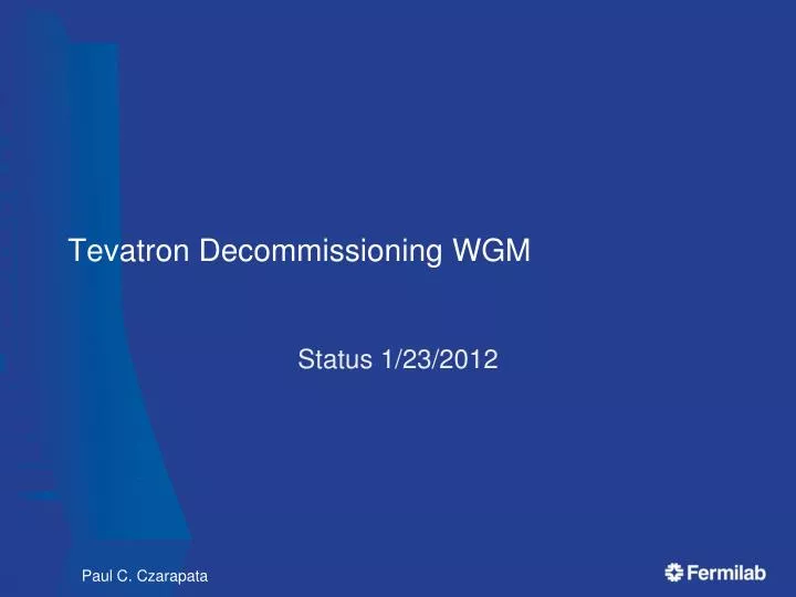 tevatron decommissioning wgm