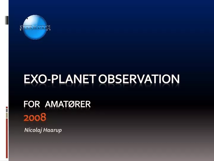 exo planet observation for amat rer 2008
