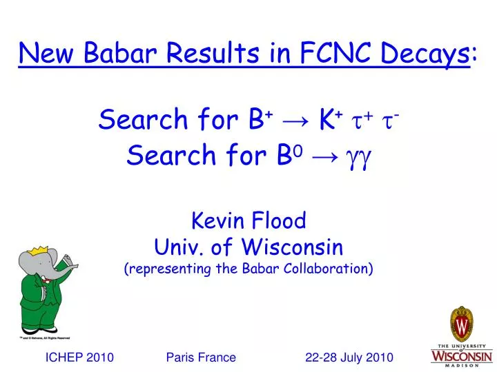 new babar results in fcnc decays search for b k t t search for b 0 gg