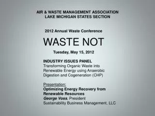 AIR &amp; WASTE MANAGEMENT ASSOCIATION LAKE MICHIGAN STATES SECTION