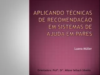 aplicando t cnicas de recomenda o em sistemas de ajuda em pares