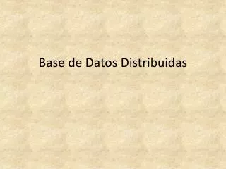 base de datos distribuidas