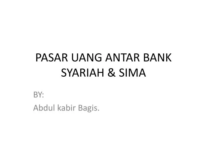 pasar uang antar bank syariah sima