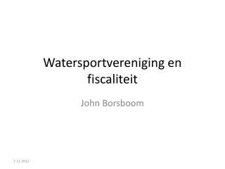 watersportvereniging en fiscaliteit