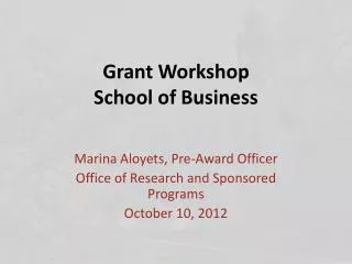 grant workshop school of business