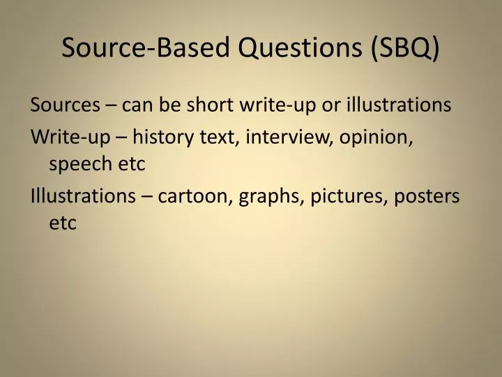source based questions sbq
