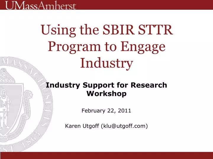 using the sbir sttr program to engage industry