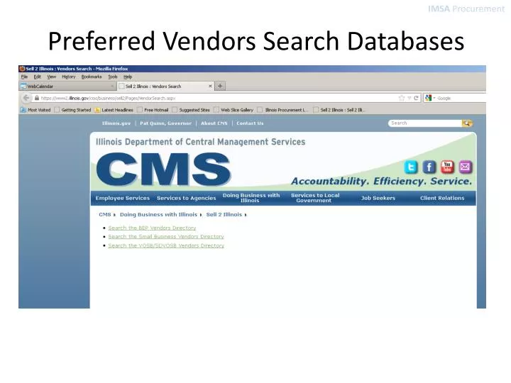preferred vendors search databases