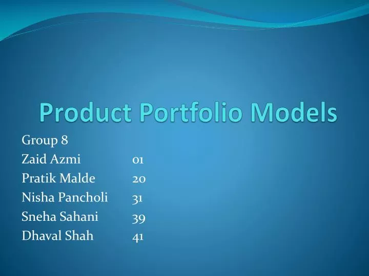product portfolio models