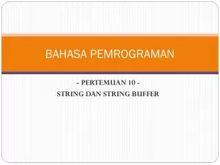 bahasa pemrograman