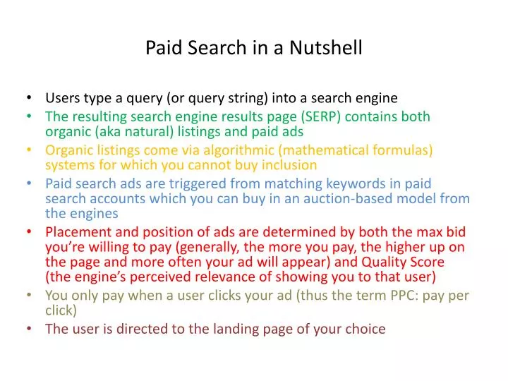 paid search in a nutshell